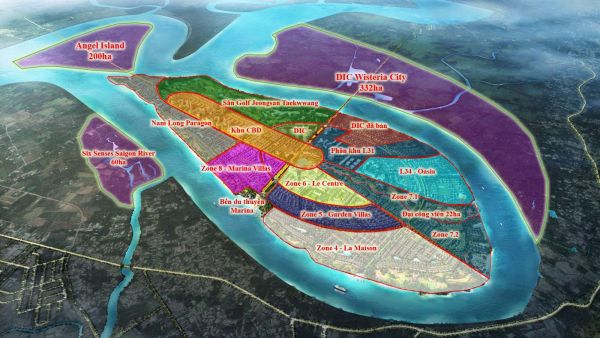 Các phân khu hình thành xung quanh Đảo Đại Phước 